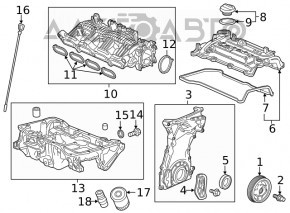 Передняя крышка двигателя Honda CRV 17-22 1.5Т L15BE