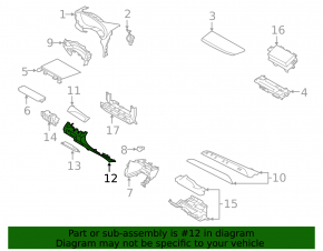 Накладка колени водителя Subaru Forester 19-24 SK черн, трещины, слом креп