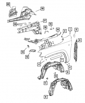 Aripă față stânga Jeep Grand Cherokee WK2 11-22