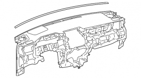 Торпедо передняя панель без AIRBAG Toyota Venza 21-24 черная