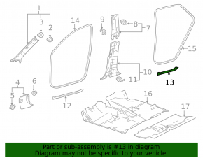 Накладка порога задняя правая Lexus NX200t NX300 NX300h 15-21 черная