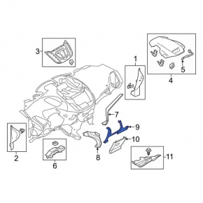 Накладка подторпедная левая Ford C-max MK2 13-18 черная, царапина