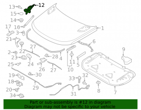 Петля капота левая Land Rover Range Rover 13-21