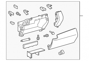 Перчаточный ящик, бардачок Lexus RX350 RX450h 13-15 черн