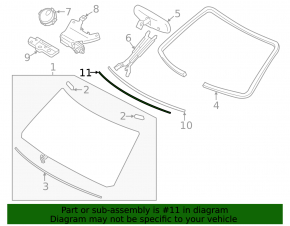 Молдинг лобового стекла верхний Infiniti QX56 QX80 11-14