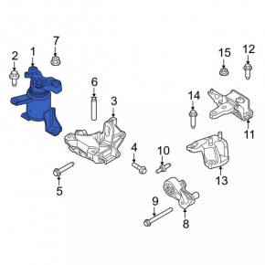 Подушка двигателя правая Ford Fiesta 11-17 1.6