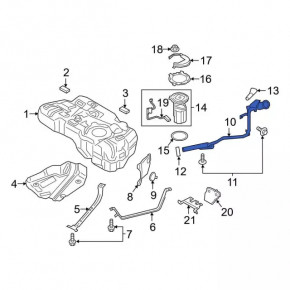 Заливная горловина топливного бака Ford Ecosport 18-22