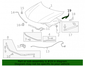 Петля капота правая Honda Accord 14-17 plug-in
