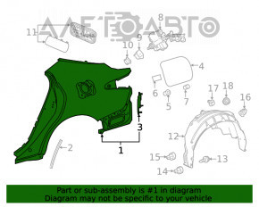 Четверть крыло задняя левая Toyota Camry 18-24 JP built, под BSM