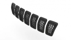 Решетка радиатора grill Jeep Cherokee KL 19-23 рест черн комплект 7шт