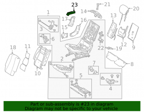 Dop scaun spate dreapta față Mercedes X167 GLS 450 20-22 negru, butuc