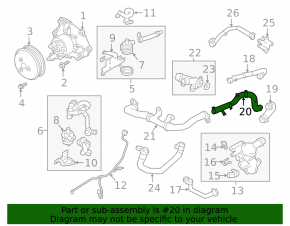 Țeavă metalică de răcire pentru Land Rover Range Rover Velar 18-23 2.0T