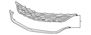 Решетка радиатора grill Chevrolet Malibu 16-18 радар круиз