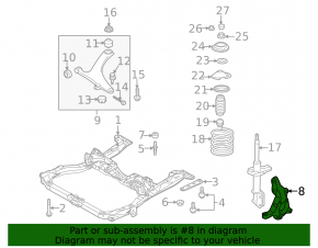 Цапфа передняя правая Subaru Outback 10-14