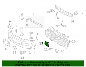 Ornamente centrale bară față Toyota Sequoia 18-22