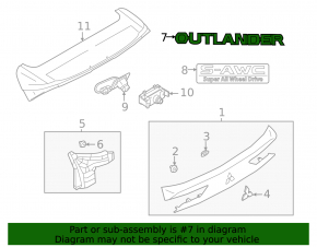 Эмблема надпись Outlander двери багажника Mitsubishi Outlander 22-26