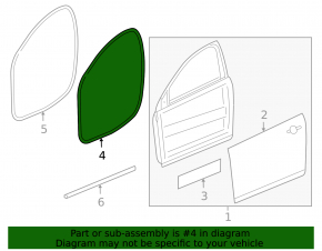 Уплотнитель двери передней правой Chevrolet Cruze 11-16