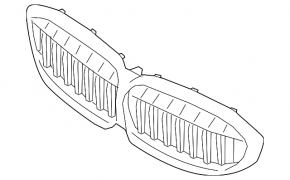 Решетка радиатора grill BMW 3 G20 23-26 черный глянец