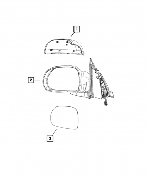 Зеркало боковое правое в сборе Fiat 500L 14-19