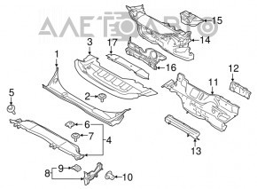 Поддон дворников Ford Transit Connect MK2 13-20