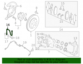 Шланг тормозной передний правый Mazda CX-9 16-23
