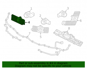 Suport senzor parcare bara spate Volvo XC90 16-22, interior dreapta
