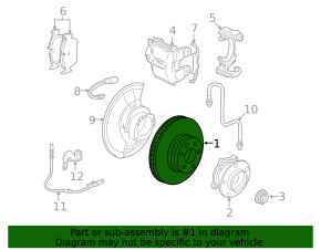 Диск тормозной передний левый BMW X5 F15 16-18 348/30мм ржавый