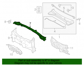 Поддон дворников металл Hyundai Elantra AD 17-20