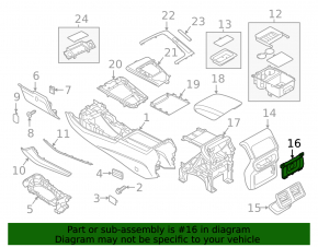 Накладка центральной консоли задняя нижняя Audi Q5 80A 18-24 серая под USB Hub