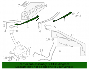 Поводок дворника правый Subaru Outback 20-23