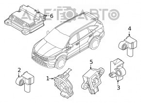 Датчик подушки безопасности передний левый Hyundai Santa FE 21-23 на телевизоре