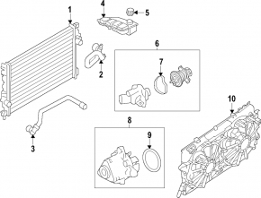 Патрубок охлаждения верхний Ford Edge 19-24 2.0T