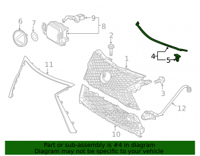 Уплотнитель капота Lexus RX350 RX450h 16-19