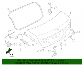 Скоба замка крышки багажника Subaru Legacy 15-19