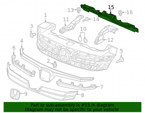 Кронштейн решетки радиатора grill Honda Civic 11-15