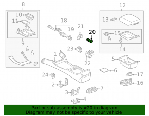 Прикуриватель центральной консоли Toyota Highlander 08-13 тип-1