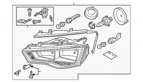 Фара передняя правая Audi A4 B8 13-16 рест галоген
