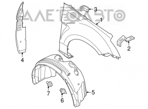Крыло переднее правое Ford Focus 08-10 usa, серебро тычка