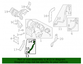 Трубка слива масла турбины Audi A3 8V 15-20 1.8T, 2.0T