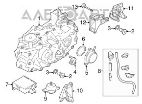 Pernele motorului stâng Nissan Leaf 11-12