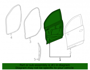 Дверь голая передняя левая Buick Encore 13-22 красный GCS, тычка