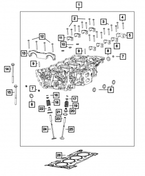 Головка блока цилиндров в сборе Jeep Cherokee KL 19-23 2.0Т