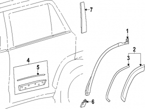 Ornamente ușă spate dreapta inferioare pentru Toyota Land Cruiser 24-26