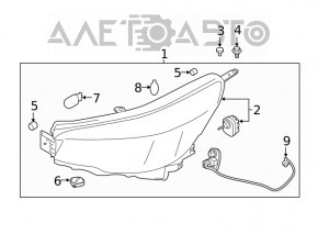 Фара передняя левая Subaru Forester 19-20 SK LED, без DRL