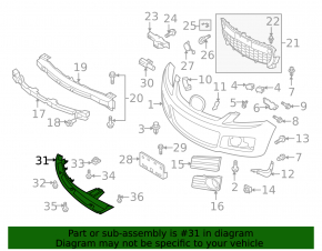 Накладка защита переднего бампера нижняя левая Mazda CX-7 06-09