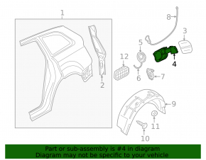 Корпус лючка бензобака Audi Q7 4L 10-15