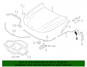 Ручка открытия замка капота салонная BMW 5 G30 17-23 черная