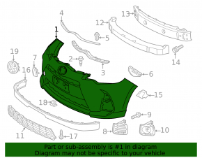Бампер передний голый Toyota Prius C 16-17