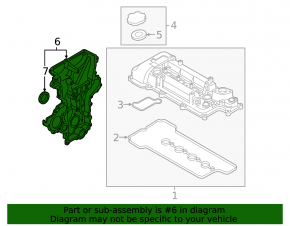 Передняя крышка двигателя Kia Soul 14-16 1.6