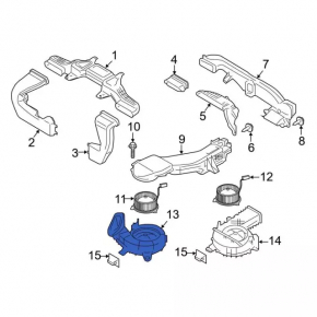 Корпус вентилятора охлаждения батареи правый Ford Fusion mk5 13-20 plug-in